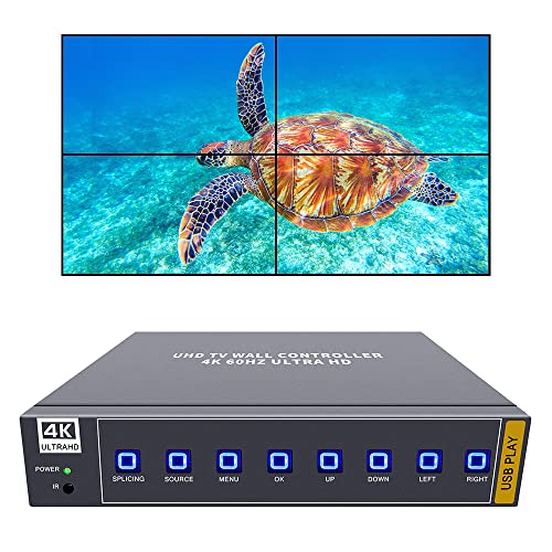 ISEEVY 4K60 HDMI USB UHD Video Wall Controller 2x2 1x2 2x1 1x3 3x1 1x4 4x1 TV-Wandcontroller für max. 4 Fernseher Spleißen Display mit HDMI 2.0 und USB-Eingängen unterstützt Play max 4096x2160@60 ISEEVY 4K60 HDMI USB UHD Video Wall Controller 2x2 1x2 2x1 1x3 3x1 1x4 4x1 TV-Wandcontroller für max. 4 Fernseher Spleißen Display mit HDMI 2.0 und USB-Eingängen unterstützt Play max 4096x2160@60 von ISEEVY
