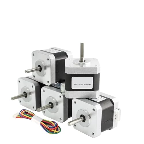 Schrittmotor 5 Stück Motor mit hohem Drehmoment, 4-adrig, Nema 17-Motor, 12 V, 1,5 A, 40 N.CM, 17HS4401, glatter Nema17-Schrittmotor(17HS8401S) von ISIRYK