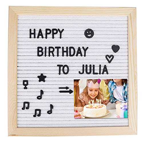 Filz Brief Board 25x25cm Holz Letter Board mit 460 Buchstaben Zahlen und Symbole für Memoboard Hängen in der Familie Küche Büro Hochzeit, Weiß Filz Brief Board 25x25cm Holz Letter Board mit 460 Buchstaben Zahlen und Symbole für Memoboard Hängen in der Familie Küche Büro Hochzeit, Weiß von ISIYINER