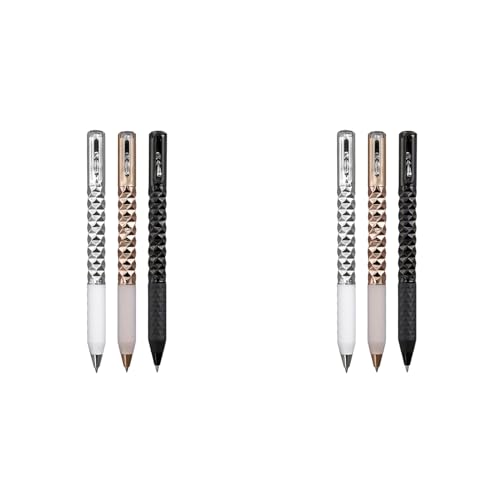 ISKDJBJG 6X Geometrischer Metall-Knisterstift Fidget, Stressabbau-Metallformverschiebungs-Switchpen, 0,5 mm Einziehbarer Gelstift, Mehrfarbig von ISKDJBJG