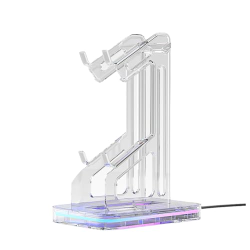 ISKDJBJG Dual-Game-Controller-Halter, RGB-Acryl-Gamepad-Desktop-Ständer, Kopfhörerhalterung für Spielekonsole ISKDJBJG Dual-Game-Controller-Halter, RGB-Acryl-Gamepad-Desktop-Ständer, Kopfhörerhalterung für Spielekonsole von ISKDJBJG