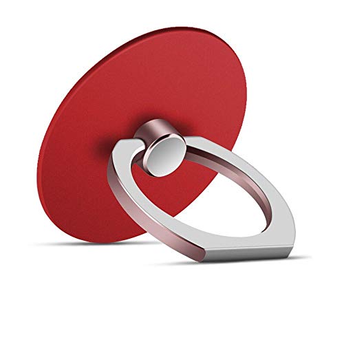 ISKIP Handy Metall Ring Ständer Halter, 360 Grad Drehung Universal Smartphone Ring Telefon Halterung Fingerschlaufe für Fast alle Handys/Pad (Rot) von ISKIP