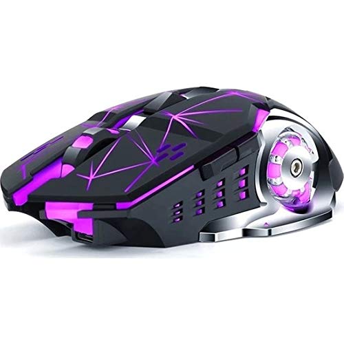 ISMMIK Divipard Kabellose Gaming-Maus, bis zu 10000 DPI, wiederaufladbare USB-Maus mit 6 Tasten, 7 wechselbare LED-Farben, ergonomisch, programmierbar, MMO-RPG für PC, Computer, Laptop, Gaming-Player von ISMMIK