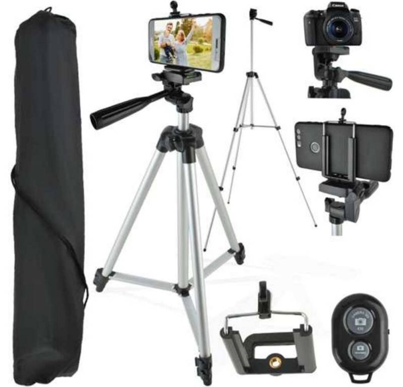 ISO TRADE Fotostativ Dreibeinstativ (Handys Kameras fernsteuerbar Fernbedienung Selfies Bluetooth) von ISO TRADE