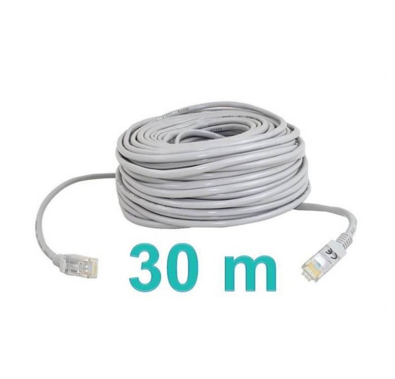 ISO TRADE Netzwerkkabel LAN-Kabel, RJ45, LAN (30000.00 cm), Kabel 30 Meter Grau von ISO TRADE