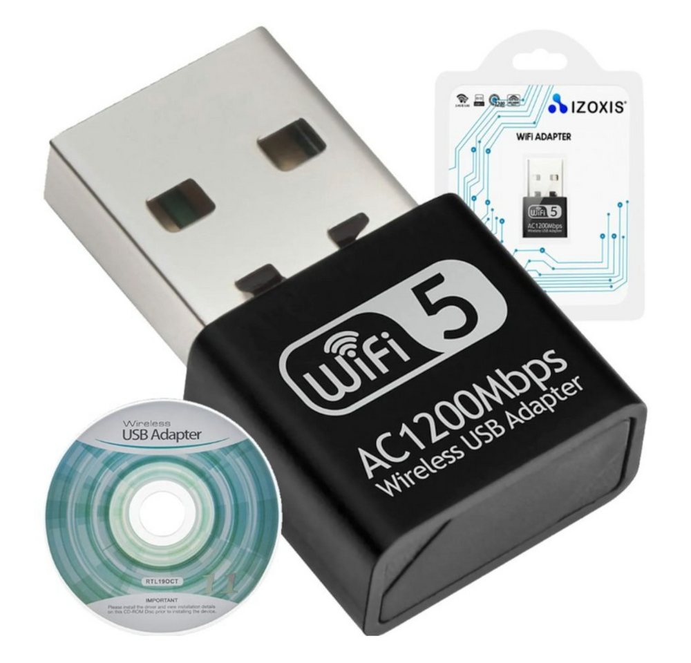 ISO TRADE WIFI zu USB Adapter Adapter USB Typ A zu USB 3.0 Typ A, Stick Adapter Wireless 1200Mbps Adapter Stick USB von ISO TRADE