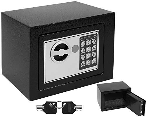 ISO TRADE Safe Möbeltresor Elektronik Zahlenschloss Dokumententresor Wand Schlüssel Geldschrank Schwarz 8799 von ISO TRADE