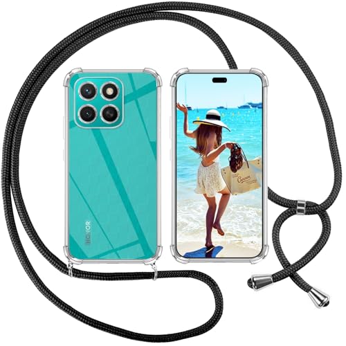 ISOI Handykette für Honor X8c Hülle, Transparent Silikon Handyhülle für Honor X8c mit Kette Schutzhülle, Schwarz ISOI Handykette für Honor X8c Hülle, Transparent Silikon Handyhülle für Honor X8c mit Kette Schutzhülle, Schwarz von ISOI