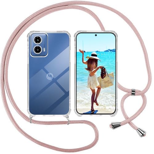 ISOI Handykette für Motorola Moto G34 Hülle, Transparent Silikon Handyhülle für Motorola Moto G34 mit Kette Schutzhülle - Pink ISOI Handykette für Motorola Moto G34 Hülle, Transparent Silikon Handyhülle für Motorola Moto G34 mit Kette Schutzhülle - Pink von ISOI