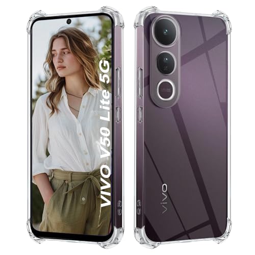 ISOI - Hülle kompatibel mit vivo V50 Lite 4G/vivo V50 Lite 5G Handyhülle, mit Stoßfester Airbag-Stoßfänger Umfassender Schutz, Ultradünne Weiche TPU Silikon Schutzhülle - Transparent von ISOI