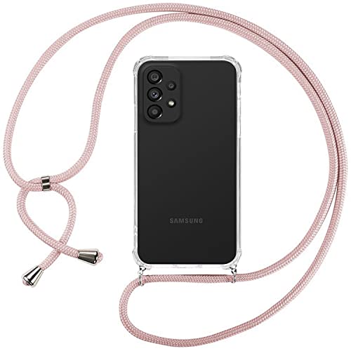 ISOI Kompatibel mit Samsung Galaxy A53 5G Hülle,Handykette Hülle Silikon Seil Necklace Handyhülle mit Kordel Tasche TPU Bumper Schutzhülle für Samsung Galaxy A53 5G - Pink von ISOI