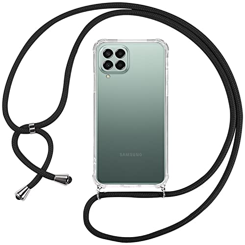 ISOI Kompatibel mit Samsung Galaxy M33 5G Hülle,Handykette Hülle Silikon Seil Necklace Handyhülle mit Kordel Tasche TPU Bumper Schutzhülle für Samsung Galaxy M33 5G - Schwarz von ISOI