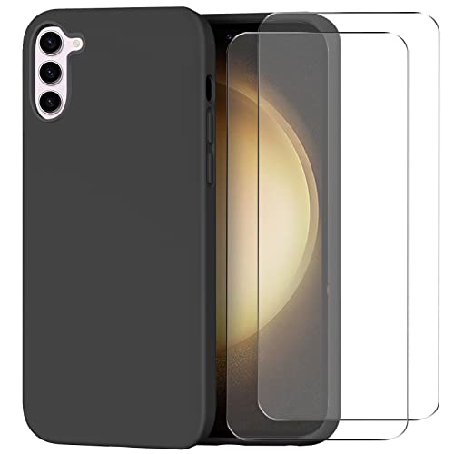 ISOI Kompatibel mit Samsung Galaxy S23 Plus 5G Hülle mit 2 Stück 9H Härte Schutzfolie, weiches flüssigem Silikon stoßfest Handyhülle schützende TPU Gel Smartphone Schutzhülle - Schwarz ISOI Kompatibel mit Samsung Galaxy S23 Plus 5G Hülle mit 2 Stück 9H Härte Schutzfolie, weiches flüssigem Silikon stoßfest Handyhülle schützende TPU Gel Smartphone Schutzhülle - Schwarz von ISOI