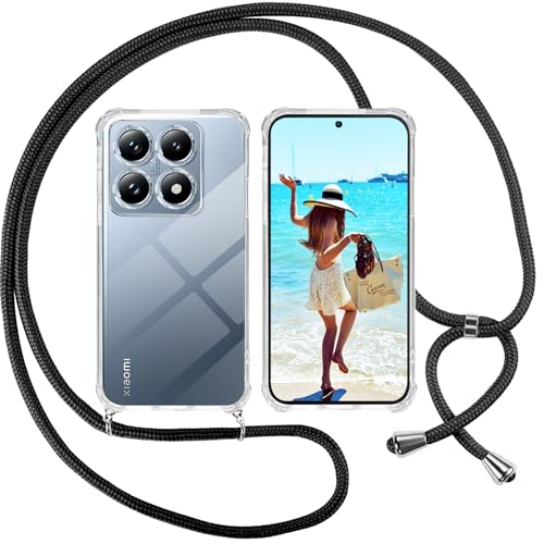 ISOI Handykette für Xiaomi 14T Pro Hülle, Transparent Silikon Handyhülle für Xiaomi 14T Pro mit Kette Schutzhülle, Schwarz ISOI Handykette für Xiaomi 14T Pro Hülle, Transparent Silikon Handyhülle für Xiaomi 14T Pro mit Kette Schutzhülle, Schwarz von ISOI