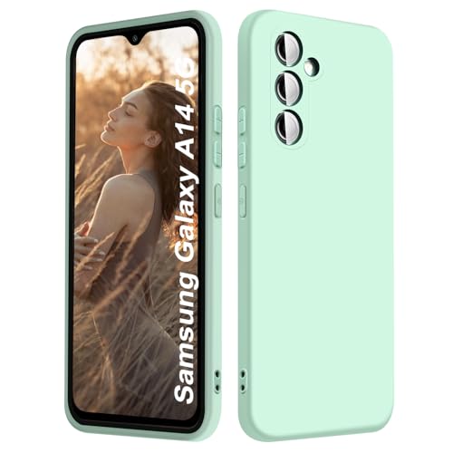 ISOI - Silikon Hülle für Samsung Galaxy A14 4G / A14 5G Handyhülle, Ultra Dünn Stoßfeste Ganzkörperschutz, Weich Flüssig Silikonhülle mit Mikrofaserfutter - Minzgrün ISOI - Silikon Hülle für Samsung Galaxy A14 4G / A14 5G Handyhülle, Ultra Dünn Stoßfeste Ganzkörperschutz, Weich Flüssig Silikonhülle mit Mikrofaserfutter - Minzgrün von ISOI