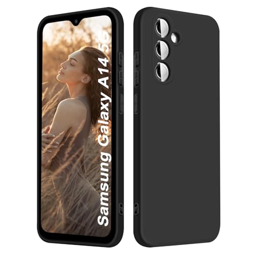 ISOI - Silikon Hülle für Samsung Galaxy A14 4G / A14 5G Handyhülle, Ultra Dünn Stoßfeste Ganzkörperschutz, Weich Flüssig Silikonhülle mit Mikrofaserfutter - Schwarz ISOI - Silikon Hülle für Samsung Galaxy A14 4G / A14 5G Handyhülle, Ultra Dünn Stoßfeste Ganzkörperschutz, Weich Flüssig Silikonhülle mit Mikrofaserfutter - Schwarz von ISOI