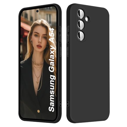 ISOI - Silikon Hülle für Samsung Galaxy A54 5G Handyhülle, Ultra Dünn Stoßfeste Ganzkörperschutz, Weich Flüssig Silikonhülle mit Mikrofaserfutter - Schwarz ISOI - Silikon Hülle für Samsung Galaxy A54 5G Handyhülle, Ultra Dünn Stoßfeste Ganzkörperschutz, Weich Flüssig Silikonhülle mit Mikrofaserfutter - Schwarz von ISOI