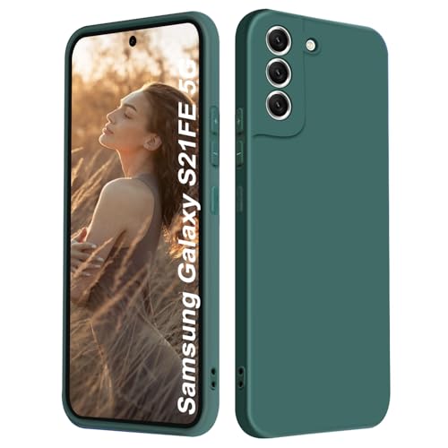 ISOI - Silikon Hülle für Samsung Galaxy S21 FE 5G Handyhülle, Ultra Dünn Stoßfeste Ganzkörperschutz, Weich Flüssig Silikonhülle mit Mikrofaserfutter - Nachtgrün ISOI - Silikon Hülle für Samsung Galaxy S21 FE 5G Handyhülle, Ultra Dünn Stoßfeste Ganzkörperschutz, Weich Flüssig Silikonhülle mit Mikrofaserfutter - Nachtgrün von ISOI