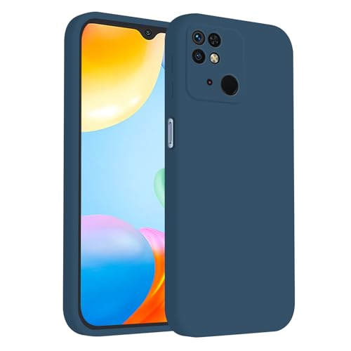 ISOI - Silikon Hülle für Xiaomi Redmi 10C Handyhülle, Ultra Dünn Stoßfeste Ganzkörperschutz, Weich Flüssig Silikonhülle mit Mikrofaserfutter - Azul von ISOI