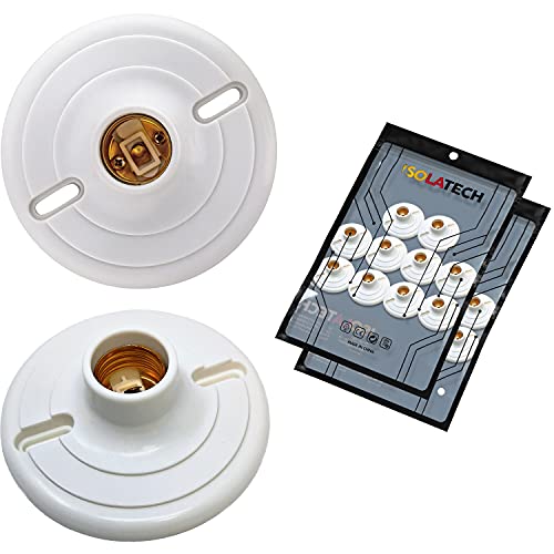 ISOLATECH 20Stk E27 Kunststoff Wandfassung mit Bohrlöchern LED Energiesparlampen (max.250V/4A) Leuchtmittel Home Installation Decke Halterung Küche Sockel Badezimmer einbauen von ISOLATECH