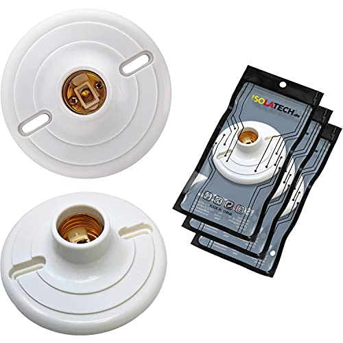 ISOLATECH 3Stk E27 Kunststoff Wandfassung mit Bohrlöchern LED Energiesparlampen (max.250V/4A) Leuchtmittel Home Installation Decke Halterung Küche Sockel Badezimmer einbauen von ISOLATECH