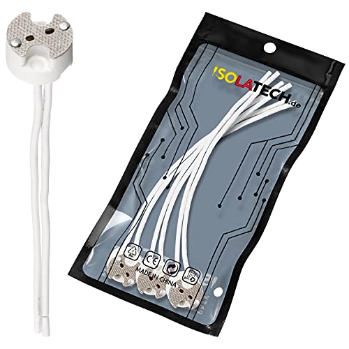 ISOLATECH 3Stk Universal Keramikfassung für MR16 und GU5.3 Sockel LED Energiesparlampen (max.250V/2A) Leuchtmittel Home Beleuchtung Installation Einbau Decke Küche Badezimmer hitzebeständig von ISOLATECH
