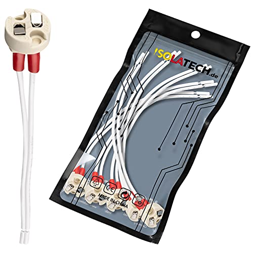 ISOLATECH 5Stk Universal Keramikfassung für MR16 MR11 GU5.3 G4 Sockel LED Energiesparlampen (max.250V/2A) Leuchtmittel Home Installation Einbau Decke Halterung Küche Badezimmer hitzebeständig von ISOLATECH