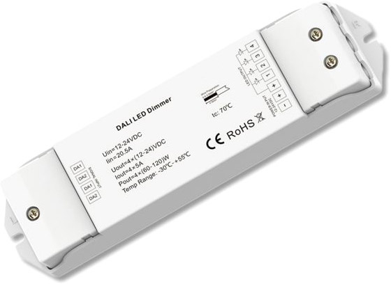 ISOLED DALI DT6 PWM-Controller, 4 Kanal, 12-24V DC 4x5A von ISOLED