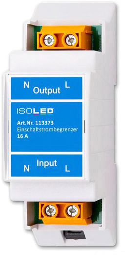 ISOLED Einschaltstrombegrenzer 16A für kapazitive Lasten, Hutschienenmontage von ISOLED