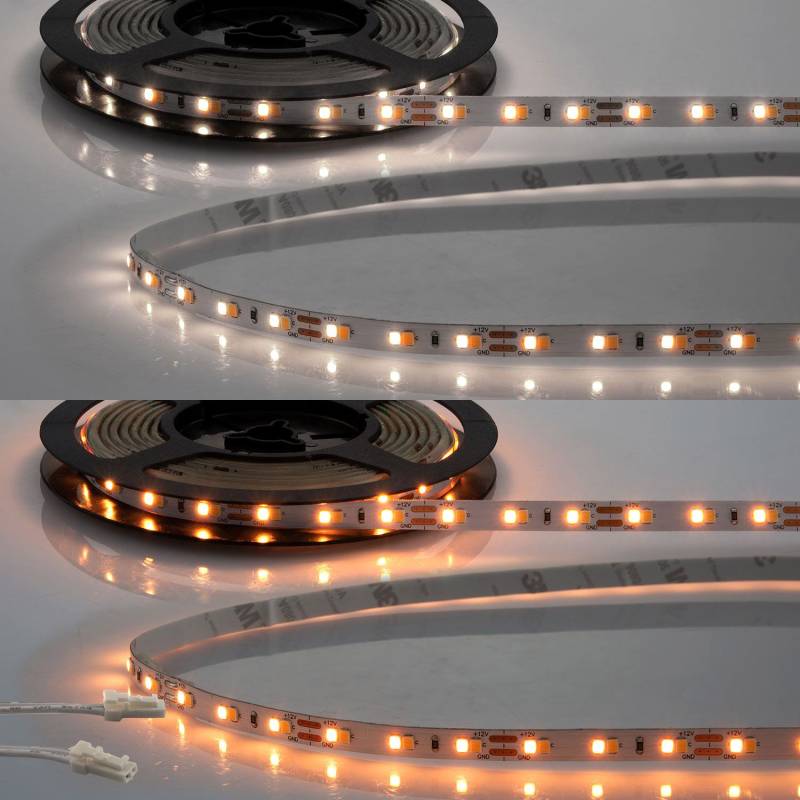 ISOLED LED CRI919/940 MiniAMP Flexband, 12V, 10W, weißdynamisch, 250cm, beidseitiges Kabel mit von ISOLED