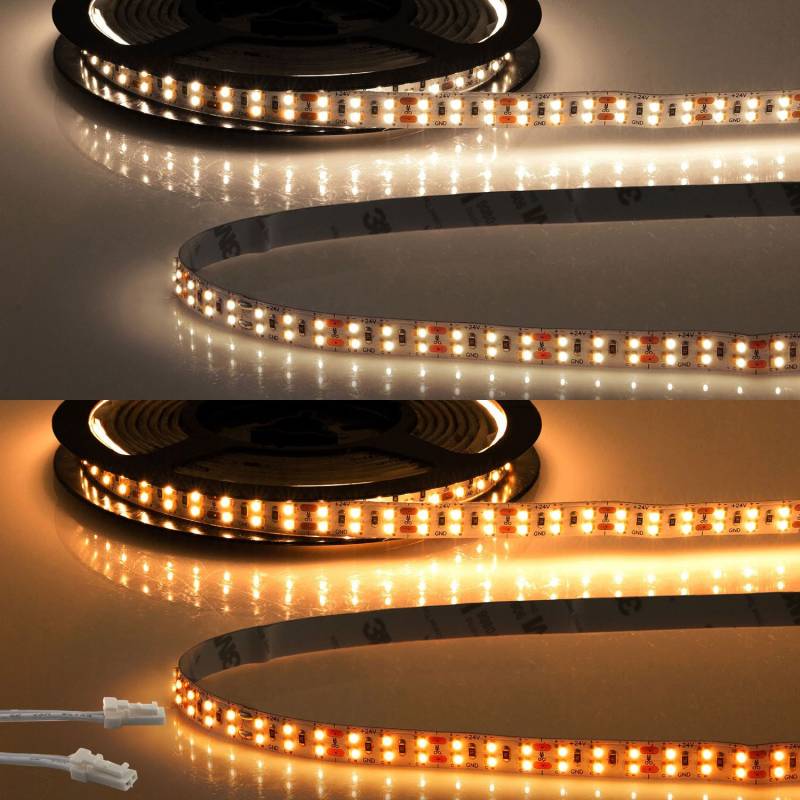 ISOLED LED CRI919/940 MiniAMP Flexband, 24V, 20W, weißdynamisch, 500cm, beidseitiges Kabel mit von ISOLED