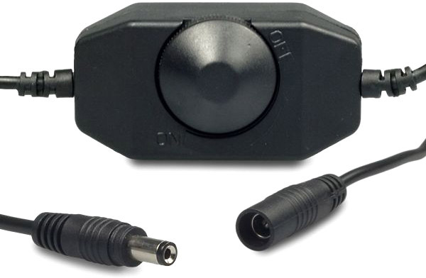 ISOLED LED Dreh-Controller (Dimmer) schwarz, 2A, max. 48 Watt, Rundstecker Anschluss von ISOLED
