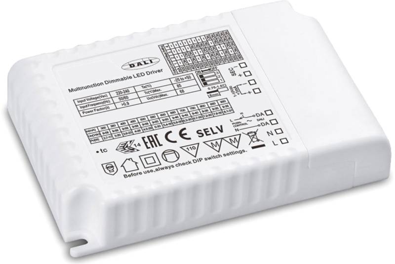 ISOLED LED Konstantstrom Trafo 300-900mA (9-58V), 30W, Push/1-10V/DALI dimmbar, SELV von ISOLED