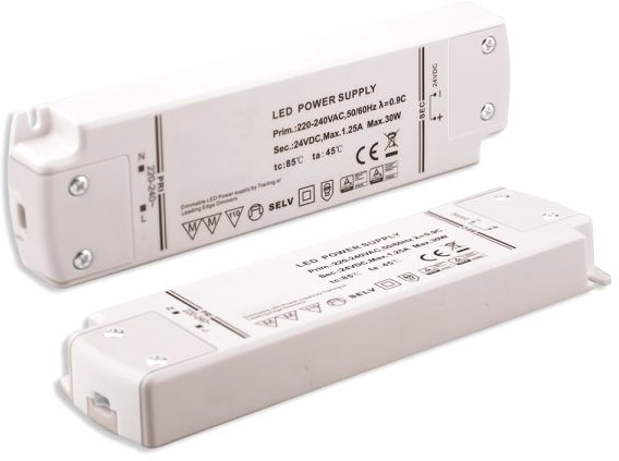ISOLED LED Trafo 24V/DC, 0-30W, dimmbar (Spannungssenke), SELV von ISOLED