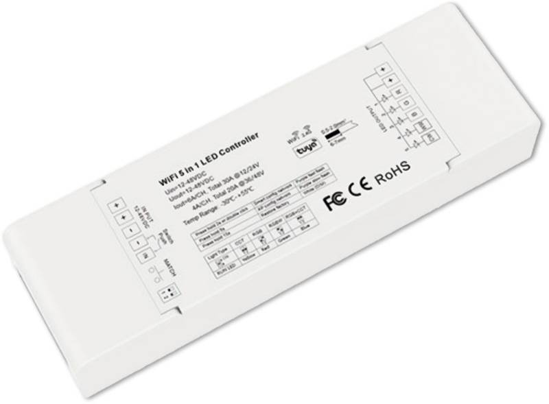 ISOLED Sys-Pro + Zigbee 3.0 Push/Funk 1-5 Kanal Multi-PWM-Dimmer, 12-24V DC 5x6A, 36-48V DC 5x4A von ISOLED