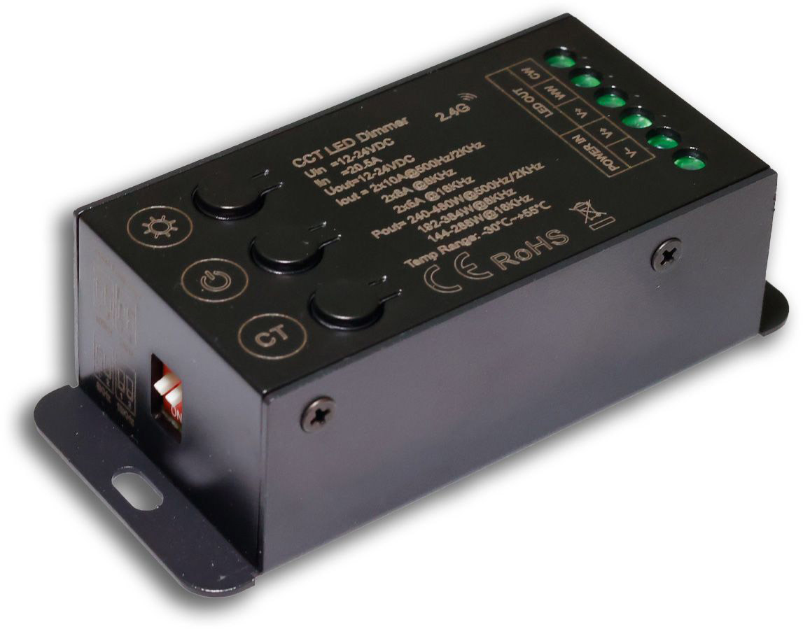 ISOLED Sys-Pro Funk Mesh Multi-PWM CCT-Dimmer mit Bedientasten, 2 Kanal, 12-24V DC 12-20A ISOLED Sys-Pro Funk Mesh Multi-PWM CCT-Dimmer mit Bedientasten, 2 Kanal, 12-24V DC 12-20A von ISOLED
