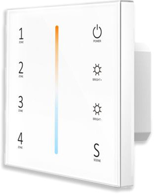 ISOLED Sys-Pro weißdynamische 4 Zonen Einbau-Touch-Fernbedienung + DMX-Output, weiß, 230V von ISOLED
