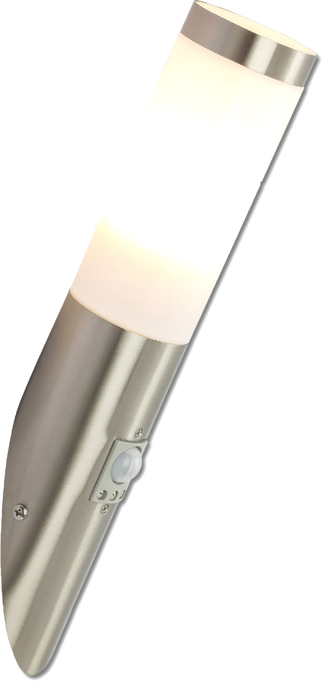 ISOLED Wandleuchte Edelstahl, IP44, PIR Bewegungssensor, warmweiß, inkl. E27 LED Leuchtmittel 9W ISOLED Wandleuchte Edelstahl, IP44, PIR Bewegungssensor, warmweiß, inkl. E27 LED Leuchtmittel 9W von ISOLED