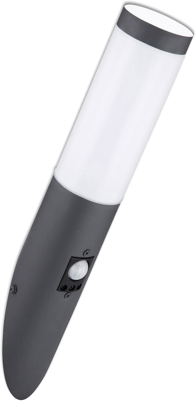 ISOLED Wandleuchte anthrazit, PIR Bewegungssensor, IP44, 1x E27 Fassung, exkl. Leuchtmittel ISOLED Wandleuchte anthrazit, PIR Bewegungssensor, IP44, 1x E27 Fassung, exkl. Leuchtmittel von ISOLED