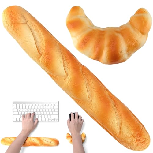 2pcs Brot Handgelenk ruh simulierte Baguettes Form niedliches Handgelenk ruhweiche und komfortable süße Tastatur für Bürocomputer Kindergarten AktivitätskorationWrist von ISOYTERO