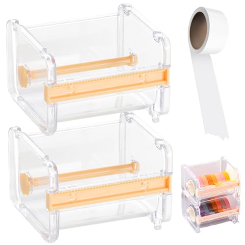 2pcs Washi Tape Organizer mit gezackten Kanten, einfach zu verwendende Maskierungsbandspender mit zweischnittenen Größen, raumsparender Washi-Spender für Künstler oder DIY-Enthusiasttape von ISOYTERO