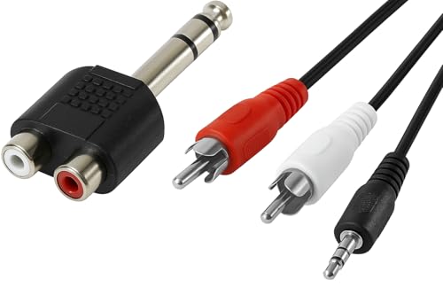 ISTARCOMPUTER Audioset: Adapter 6,35 mm Klinke auf Cinch + Kabel 1,8 m RCA auf 3,5 mm Klinke – ideal für PC, Mischpult, Verstärker, Lautsprecher ISTARCOMPUTER Audioset: Adapter 6,35 mm Klinke auf Cinch + Kabel 1,8 m RCA auf 3,5 mm Klinke – ideal für PC, Mischpult, Verstärker, Lautsprecher von ISTARCOMPUTER