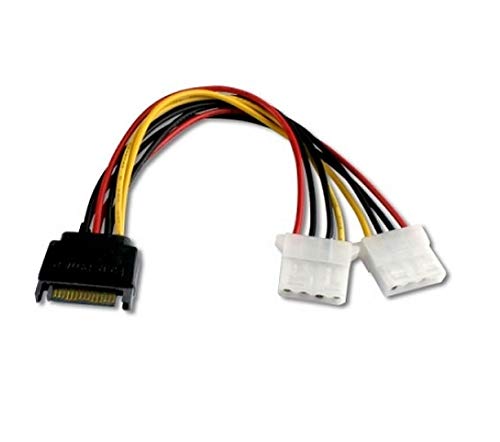 ISTARCOMPUTER Kabel Y-Adapterkabel Sata 15 Pin männlich auf 2 Molex-Buchsen 4-polig von ISTARCOMPUTER
