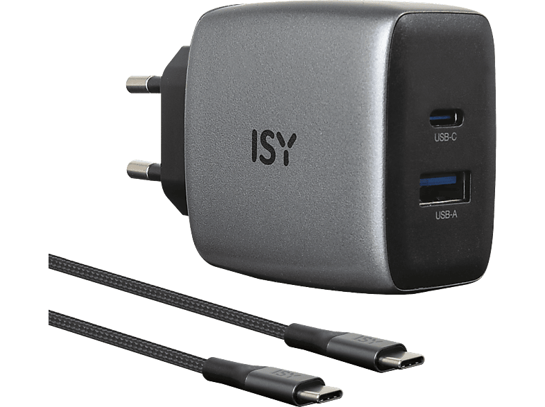 ISY IAC-4512-GY GAN Ladegerät universal, Grau ISY IAC-4512-GY GAN Ladegerät universal, Grau von ISY