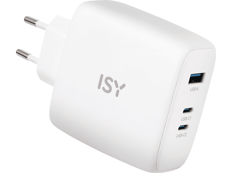 ISY IAC-5100, USB-C GaN, Ladegerät Universal 100 Watt, Weiß von ISY