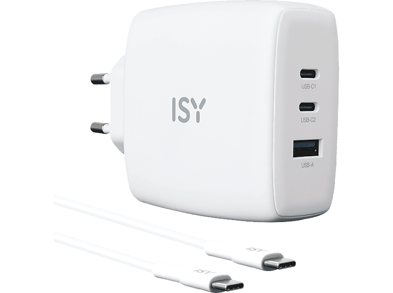 ISY IAC-5100-WT GAN Ladegerät universal, Weiß von ISY