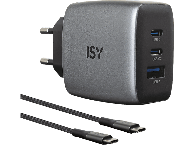 ISY IAC-5650-GY GAN Ladegerät universal, Grau von ISY