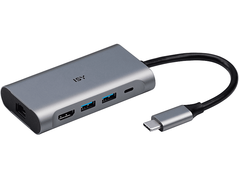 ISY IAD 1022-1 4-in-1 USB-C Adapter, Silber Aluminium ISY IAD 1022-1 4-in-1 USB-C Adapter, Silber Aluminium von ISY