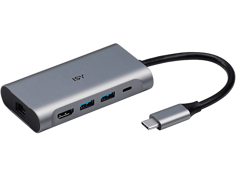 ISY IAD 1022-1 4-in-1 USB-C Adapter, Silber Aluminium von ISY