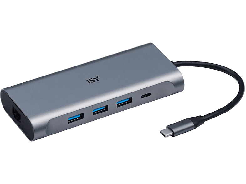 ISY IAD 1025-1 USB-C 6-in-1 Multiport-Adapter, Silber Aluminium von ISY